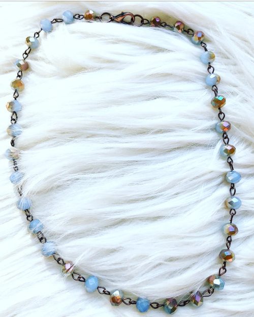 Sky Blue Beaded Choker