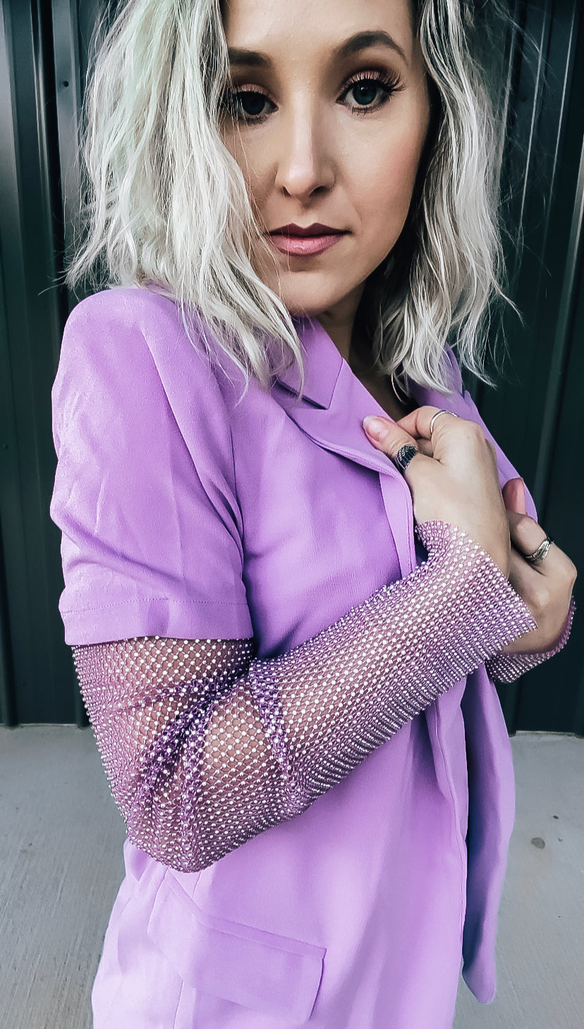 Lavender Rhinestone Blazer - Image 3
