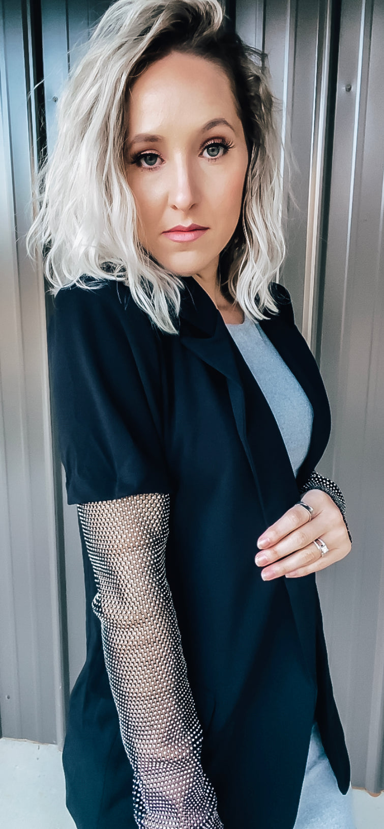 Black Rhinestone Blazer - Image 2