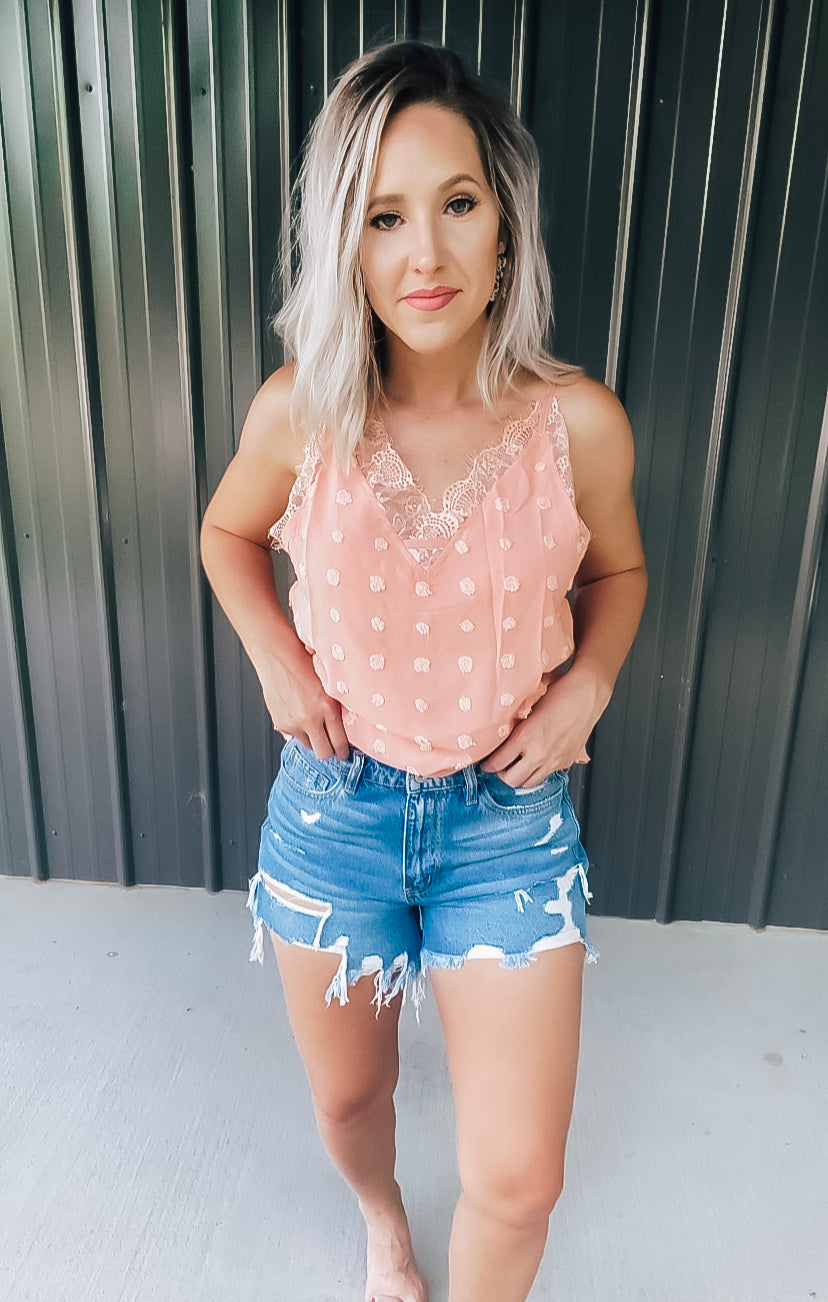 Denim Frayed Shorts - Image 5
