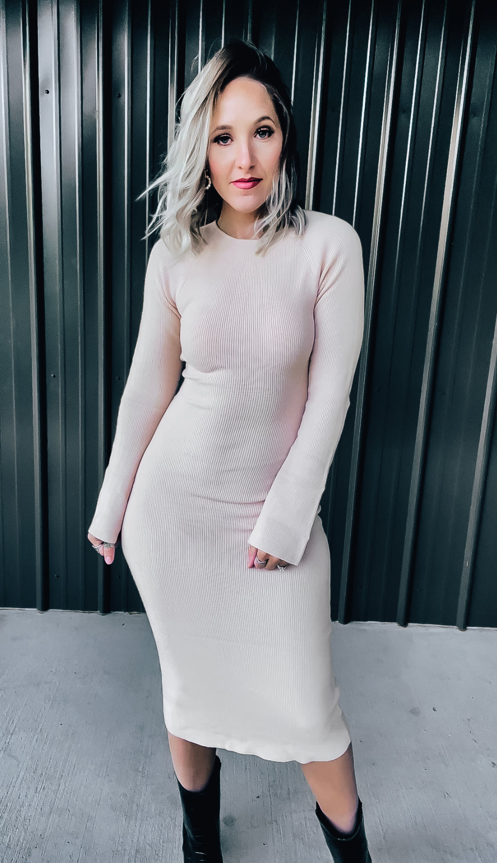 Beige Strappy Back Dress - Image 5