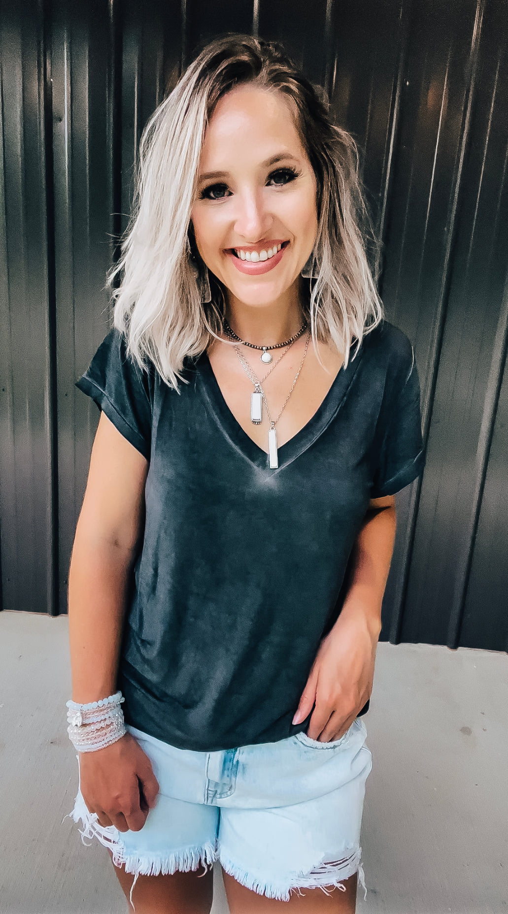 Vintage Charcoal Black Tee - Image 3