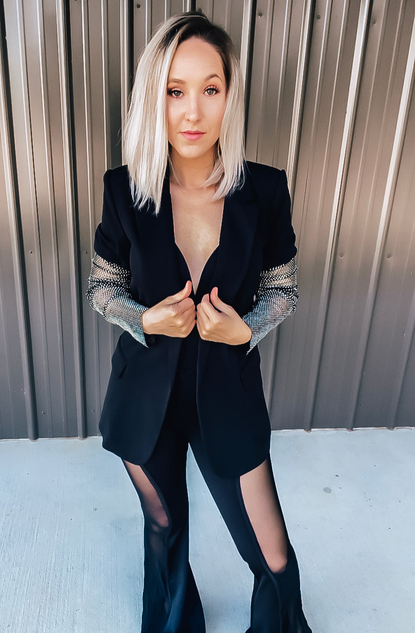Black Rhinestone Blazer - Image 8