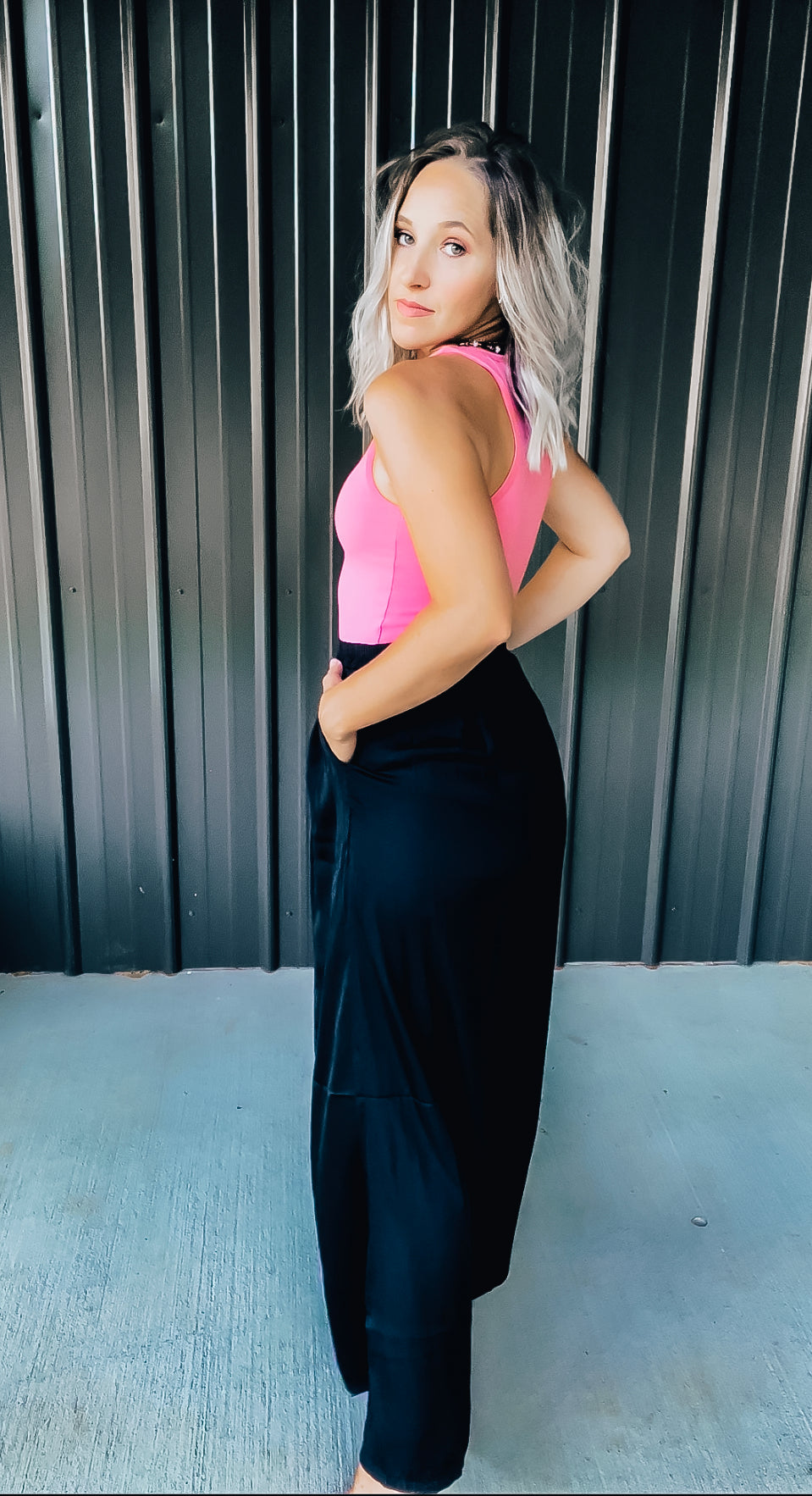 Black Wide Leg Dress Pants - Image 8