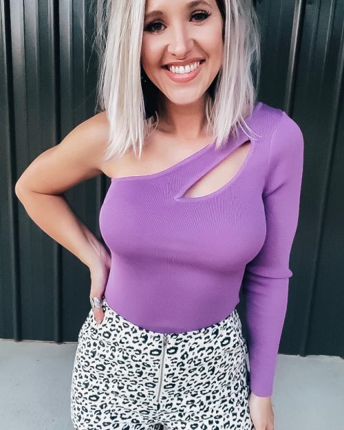 Lilac One Shoulder Bodysuit