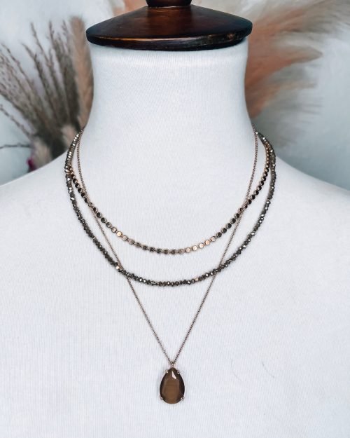 Amber & Gold Layered Necklace