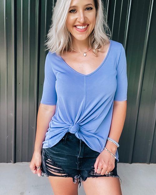 Blue Back Strappy Tee