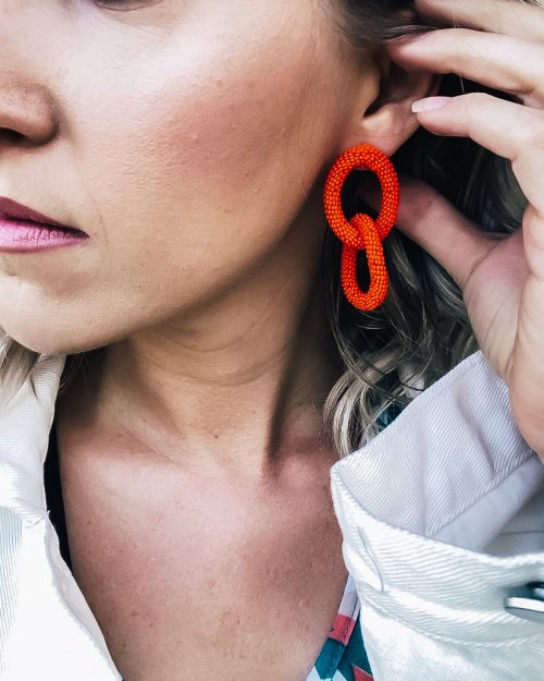 Orange Double Drop Earrings