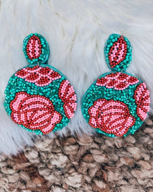 Turquoise & Flower Earrings