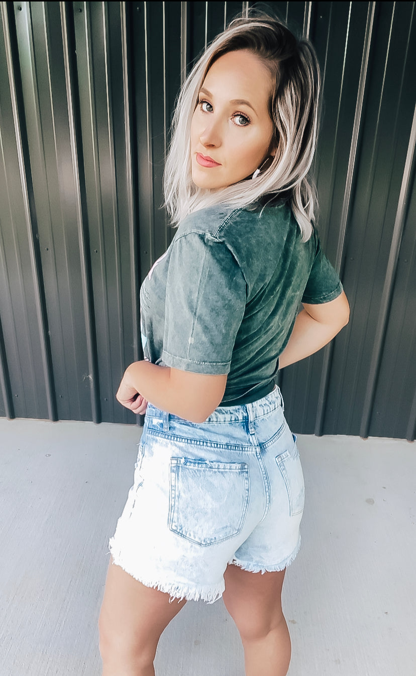 Light Wash Distressed Shorts - Image 8