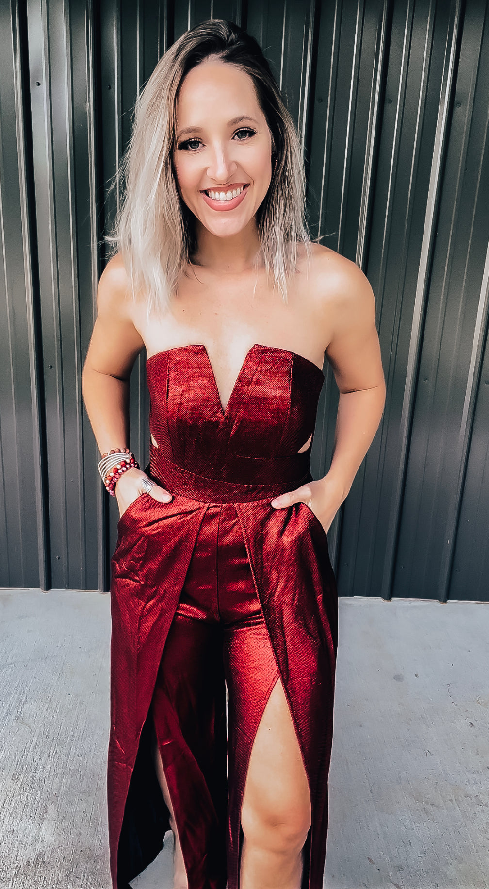 Red Metallic Jumpsuit - Image 12