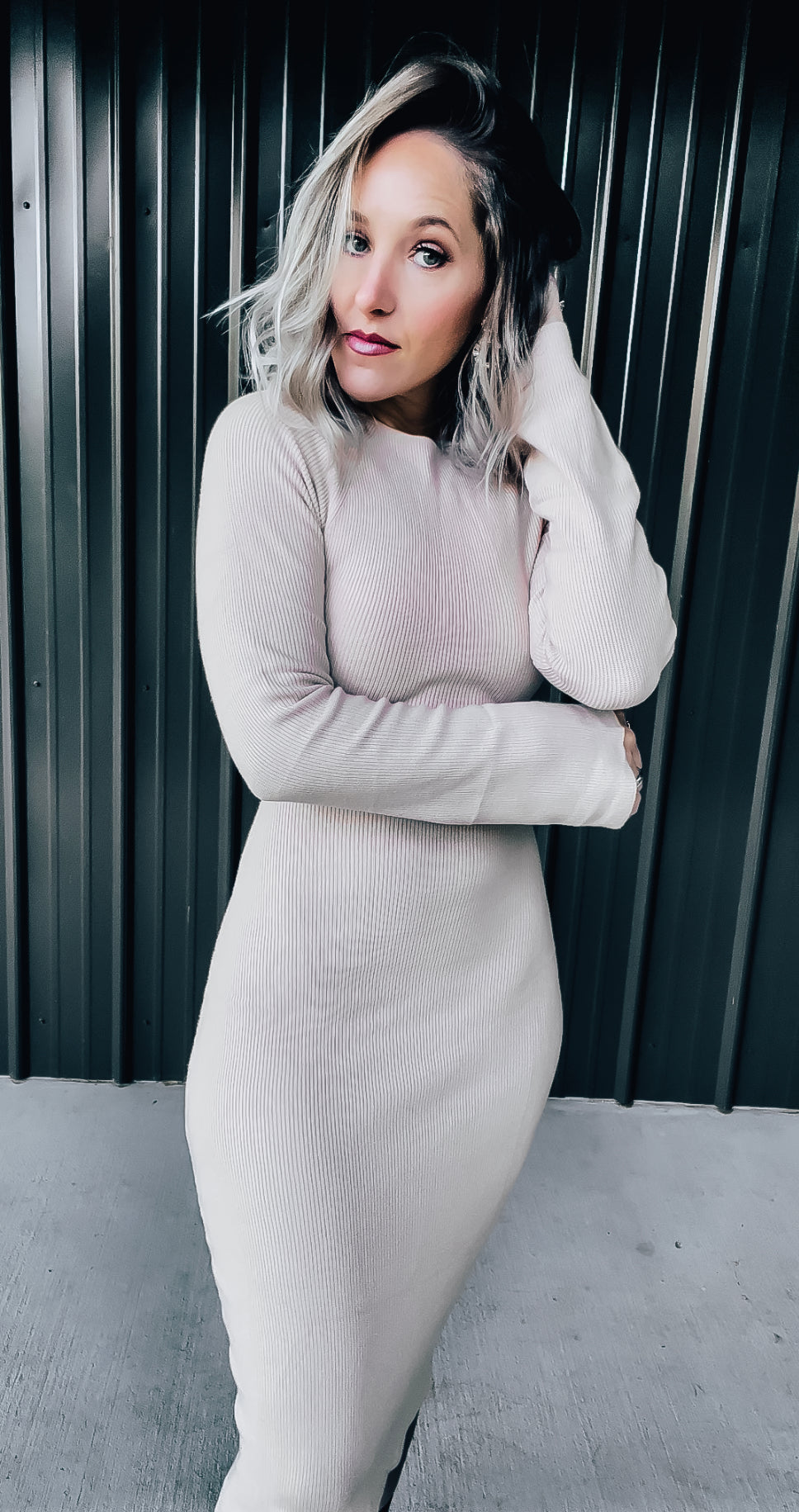 Beige Strappy Back Dress