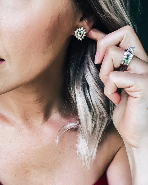 Heart Diamond Stud Earrings
