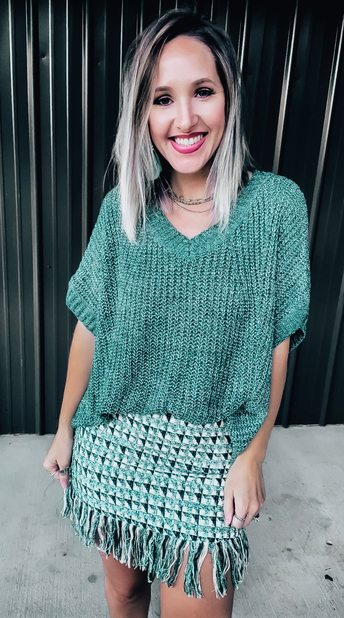 Green Tweed Skirt - Image 11