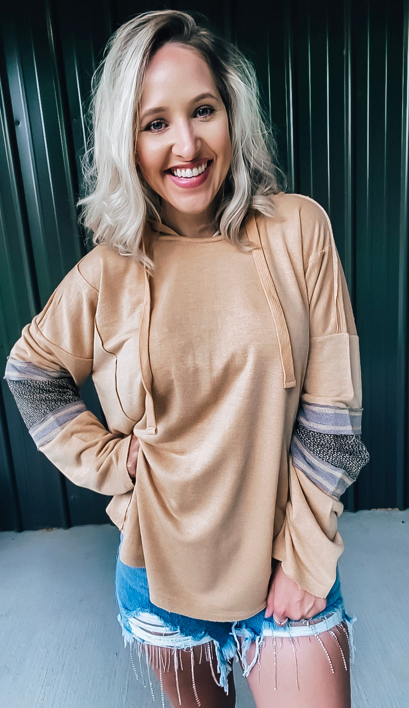 Vintage Mustard & Grey Hoodie