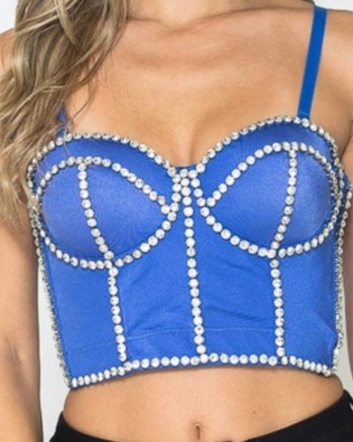 Royal Blue Rhinestone Corset