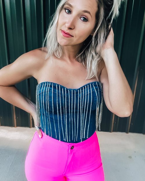 Rhinestone Fringe Bodysuit