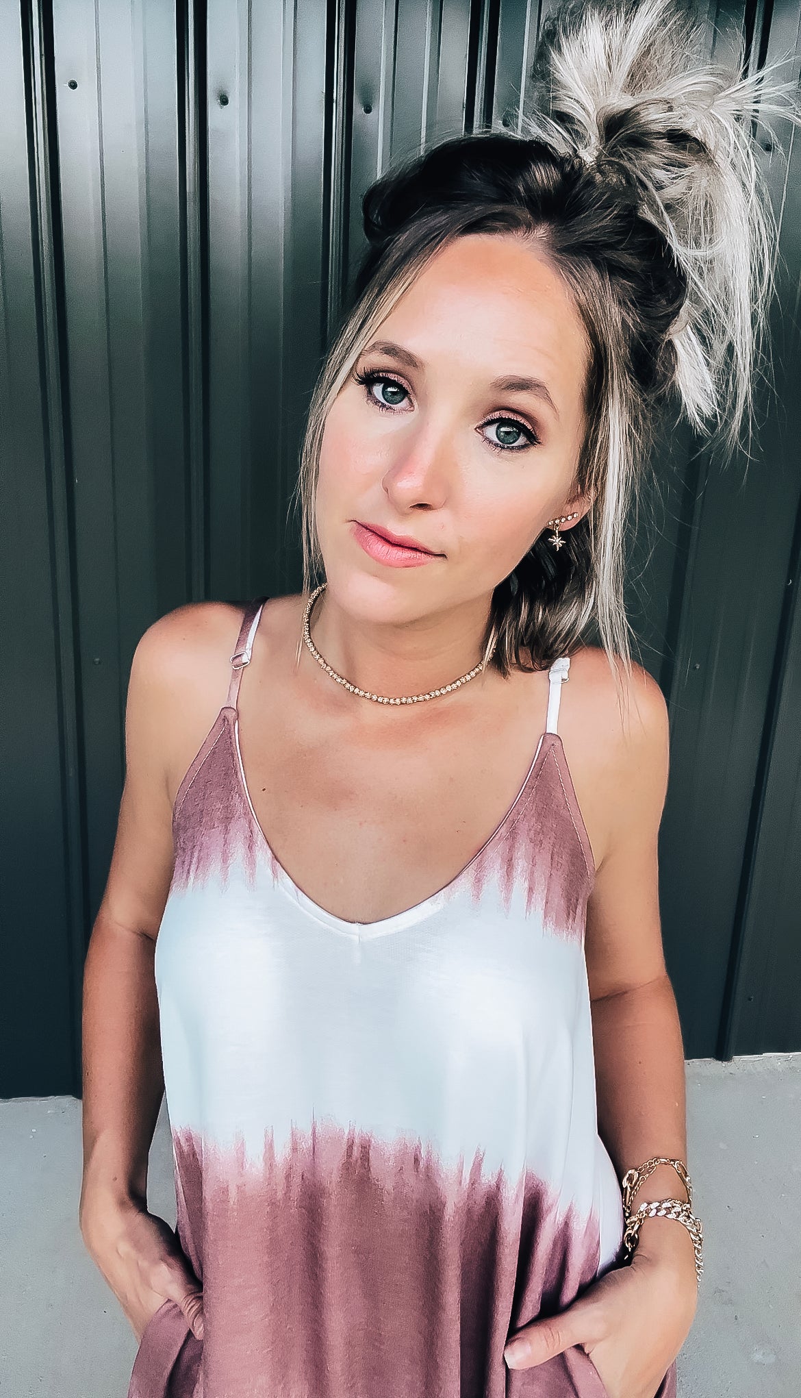 Mocha & White Maxi Dress - Image 6