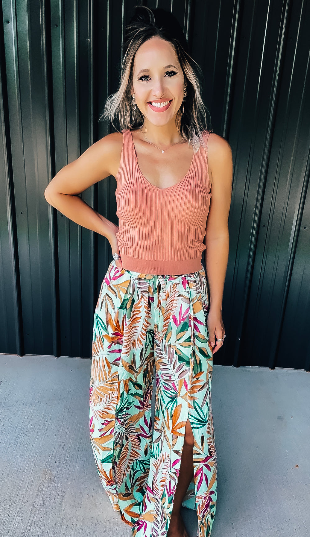 Turquoise Floral Dress Pants - Image 6
