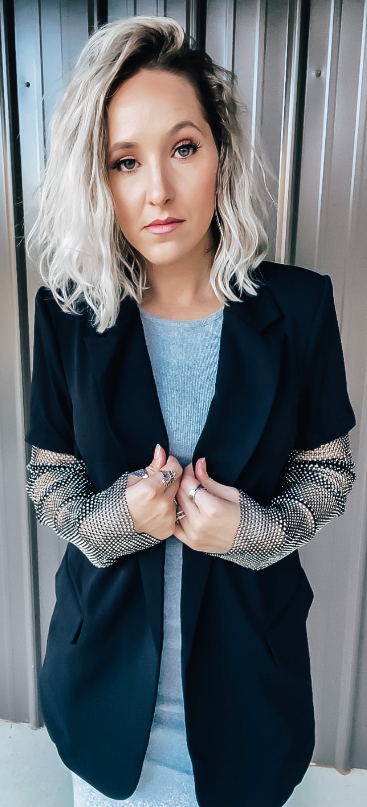 Black Rhinestone Blazer - Image 6