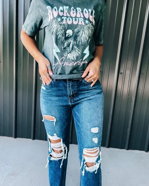 Distressed Mom Jeans