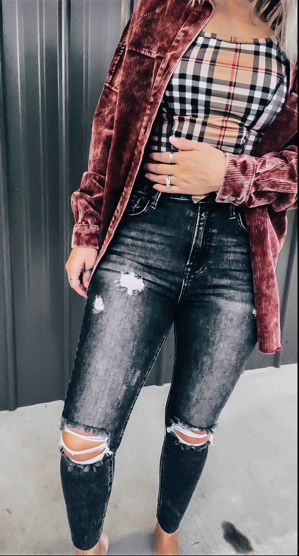 Charcoal Black Skinny Jeans - Image 3