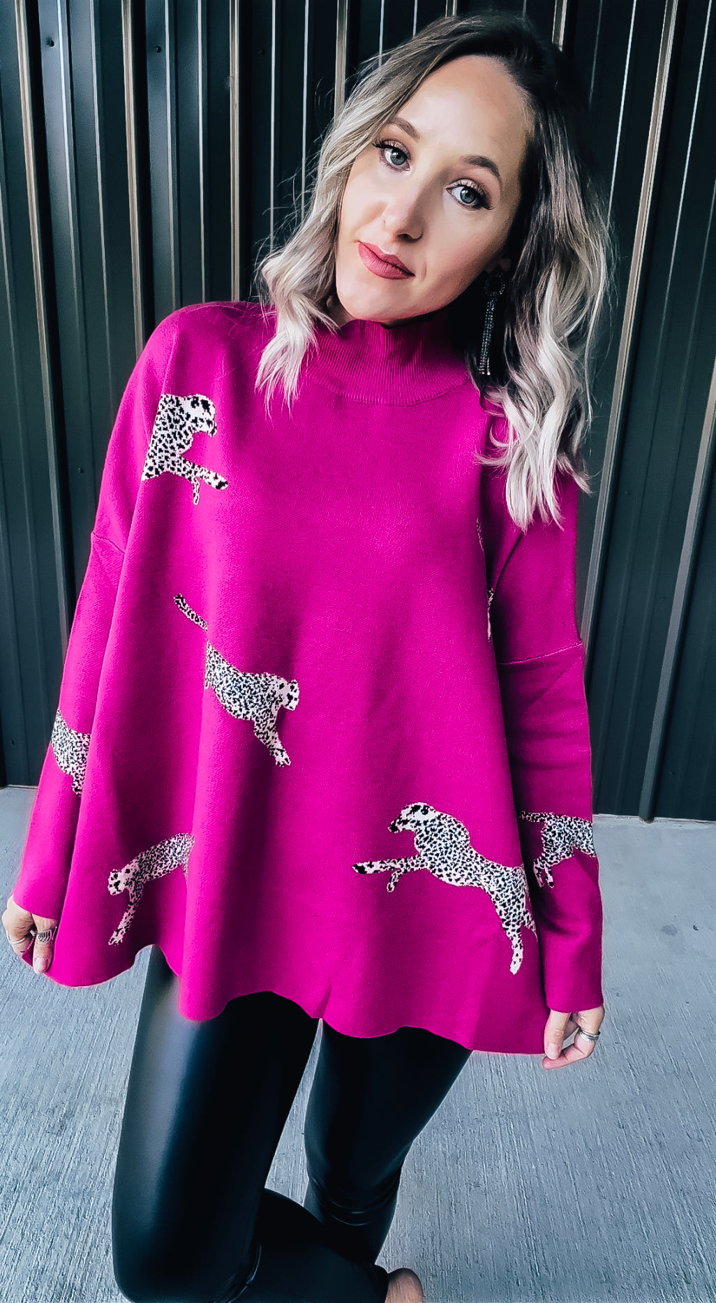 Hot Pink Leopard Sweater - Image 5