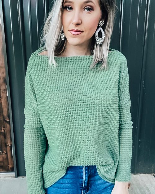 Sage Waffle Top