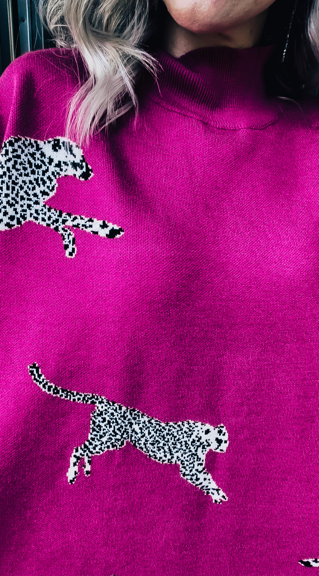 Hot Pink Leopard Sweater - Image 6