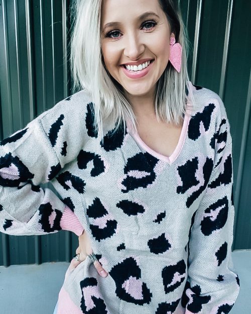 Pink Leopard Sweater