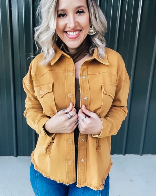 Mustard Distressed Flannel