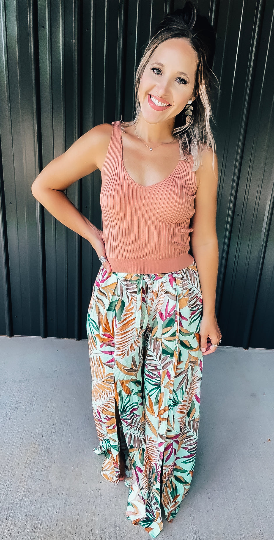 Turquoise Floral Dress Pants - Image 11