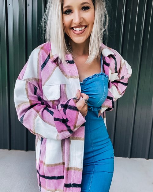 Pink Plaid Shacket