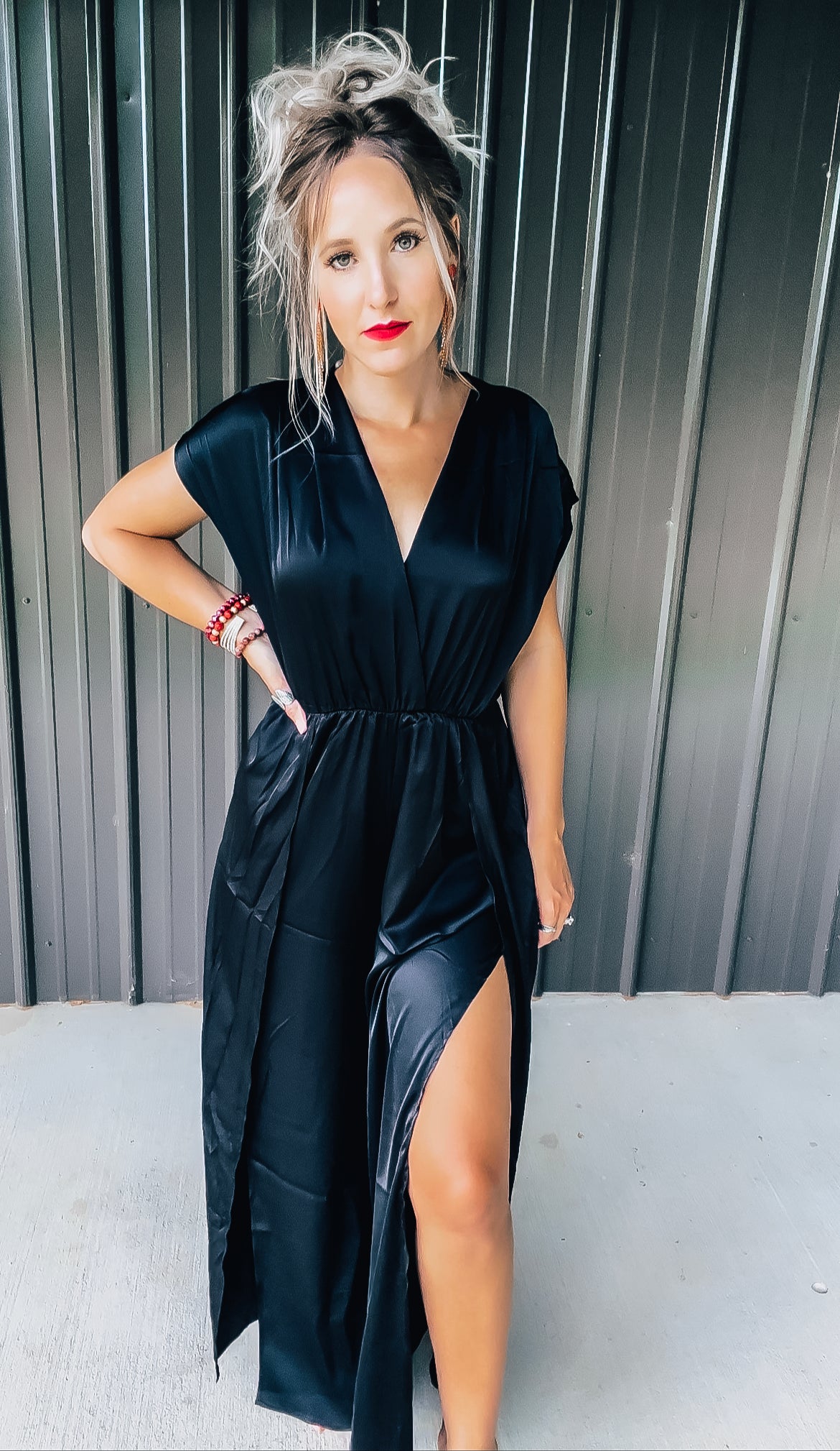 Black Slit Jumpsuit - Image 9