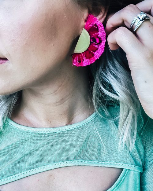 Pink Feather Earrings