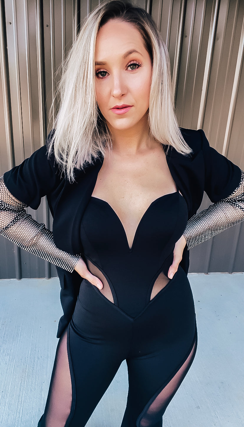 Black Rhinestone Blazer - Image 7