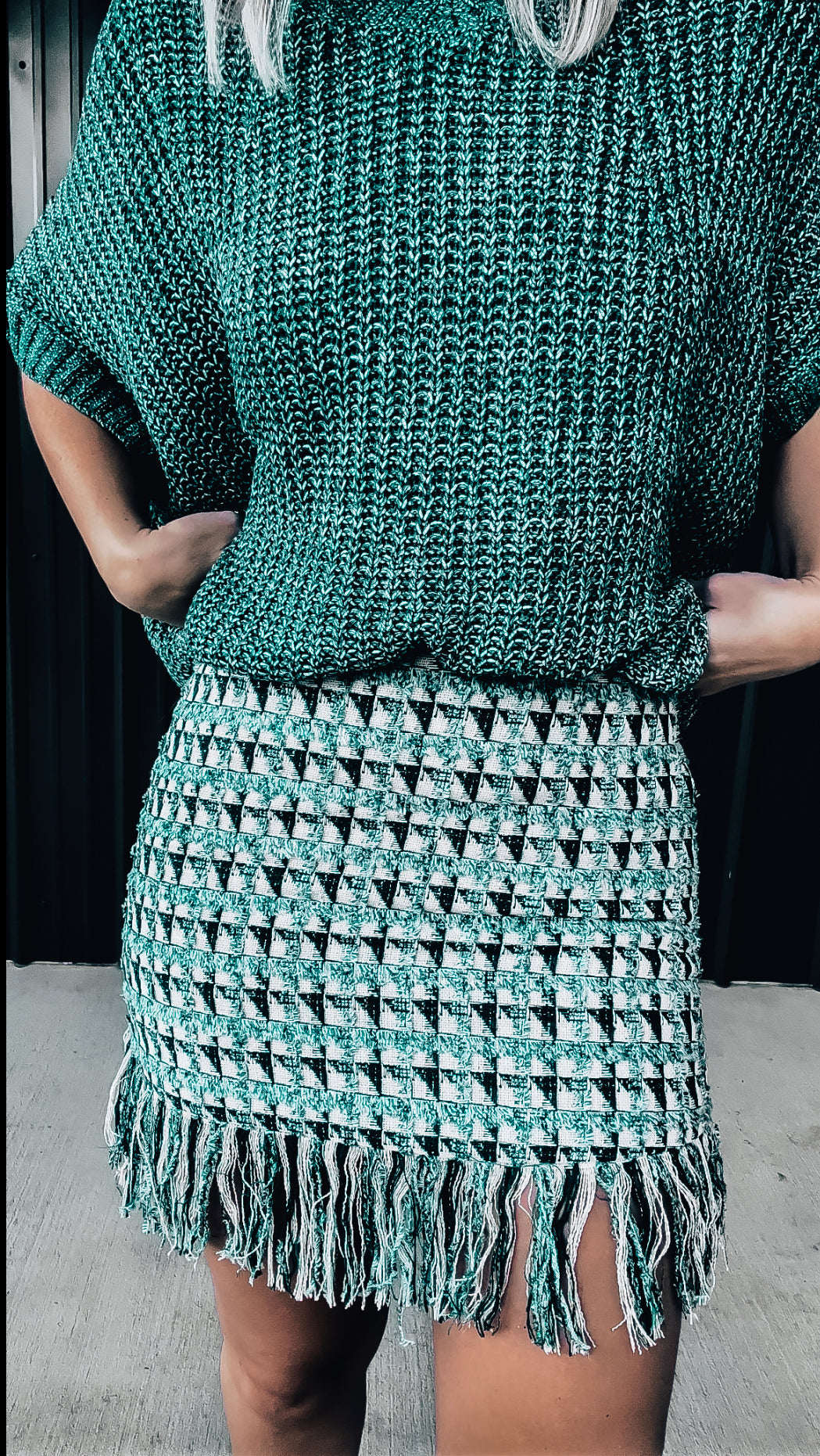 Green Tweed Skirt - Image 8