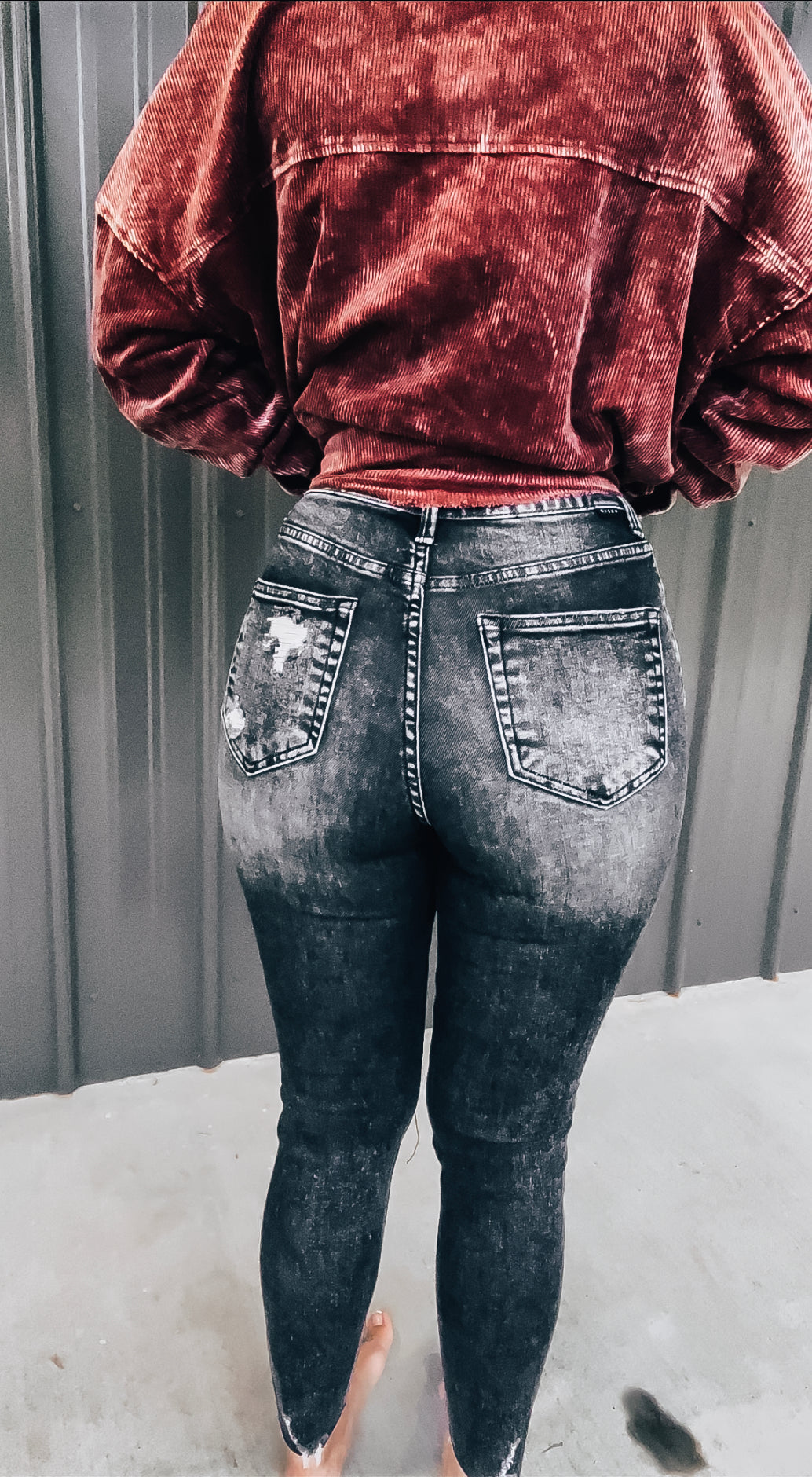 Charcoal Black Skinny Jeans - Image 4