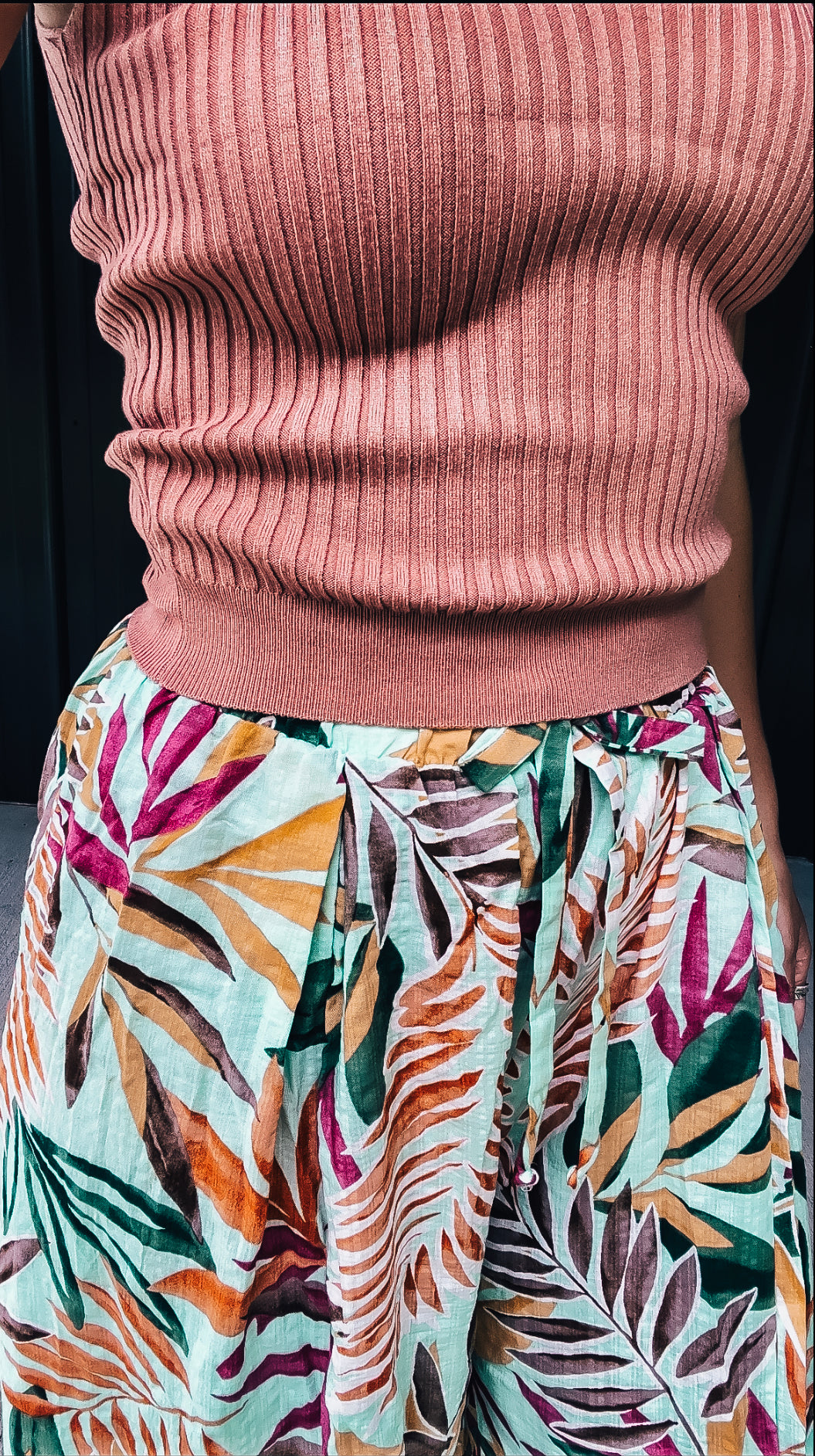 Turquoise Floral Dress Pants - Image 7