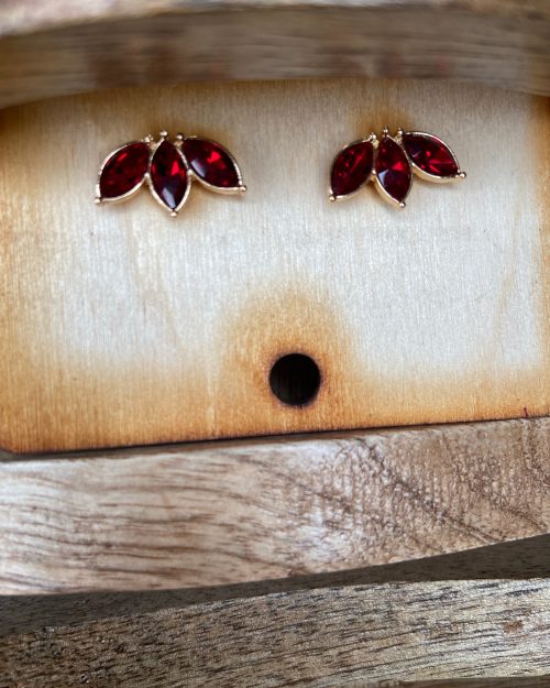 Deep Red Stud Earrings