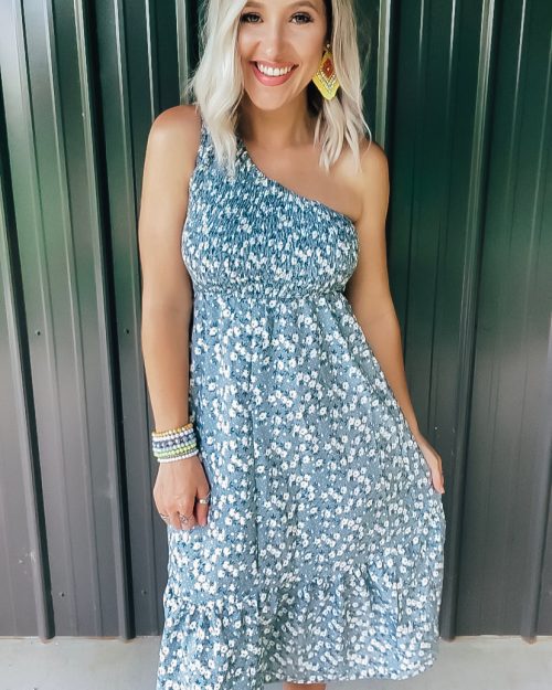 Grey & Yellow Floral Dress