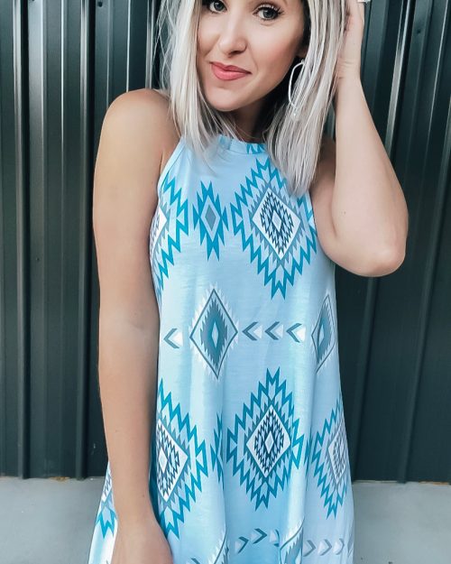 Blue Aztec Dress