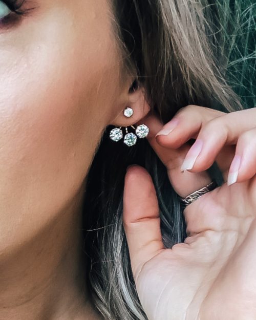 Diamond Triple Stud Earrings