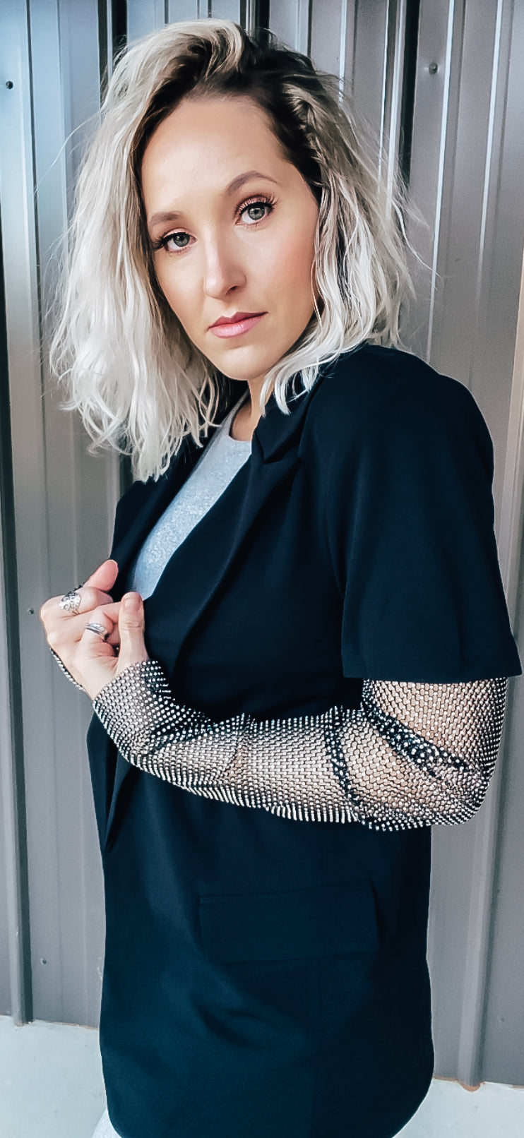 Black Rhinestone Blazer - Image 5