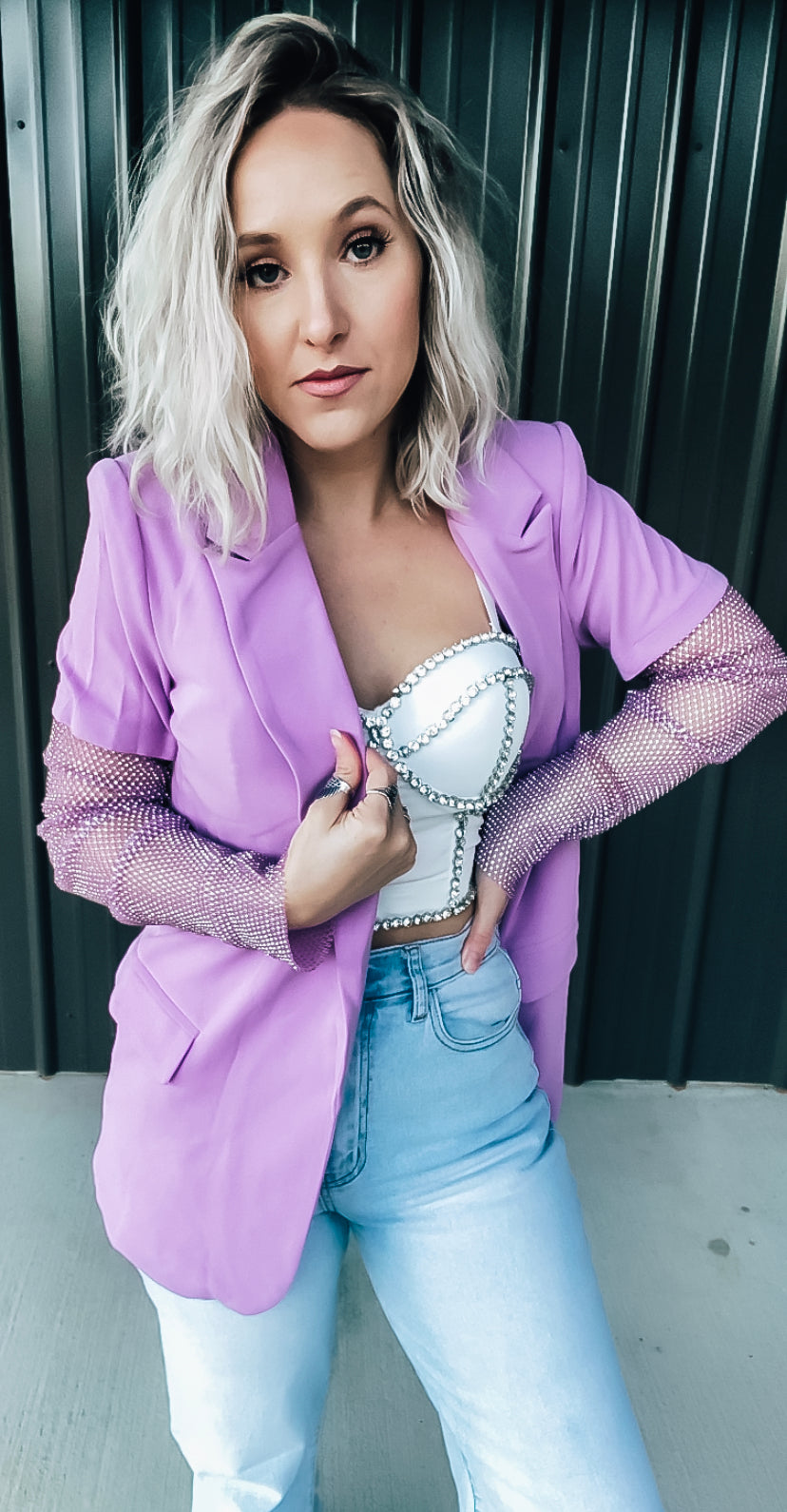Lavender Rhinestone Blazer - Image 5