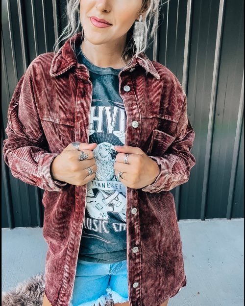 Rust Corduroy Flannel