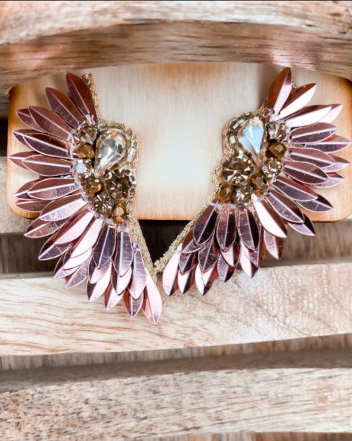 Dusty Mauve Wing Earrings