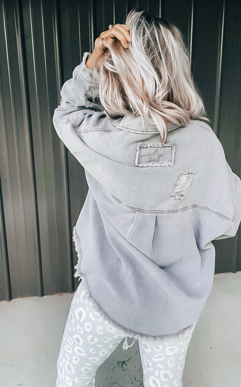 Grey Denim Shacket - Image 8