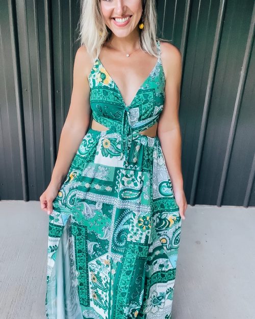 Green Paisley Maxi Dress