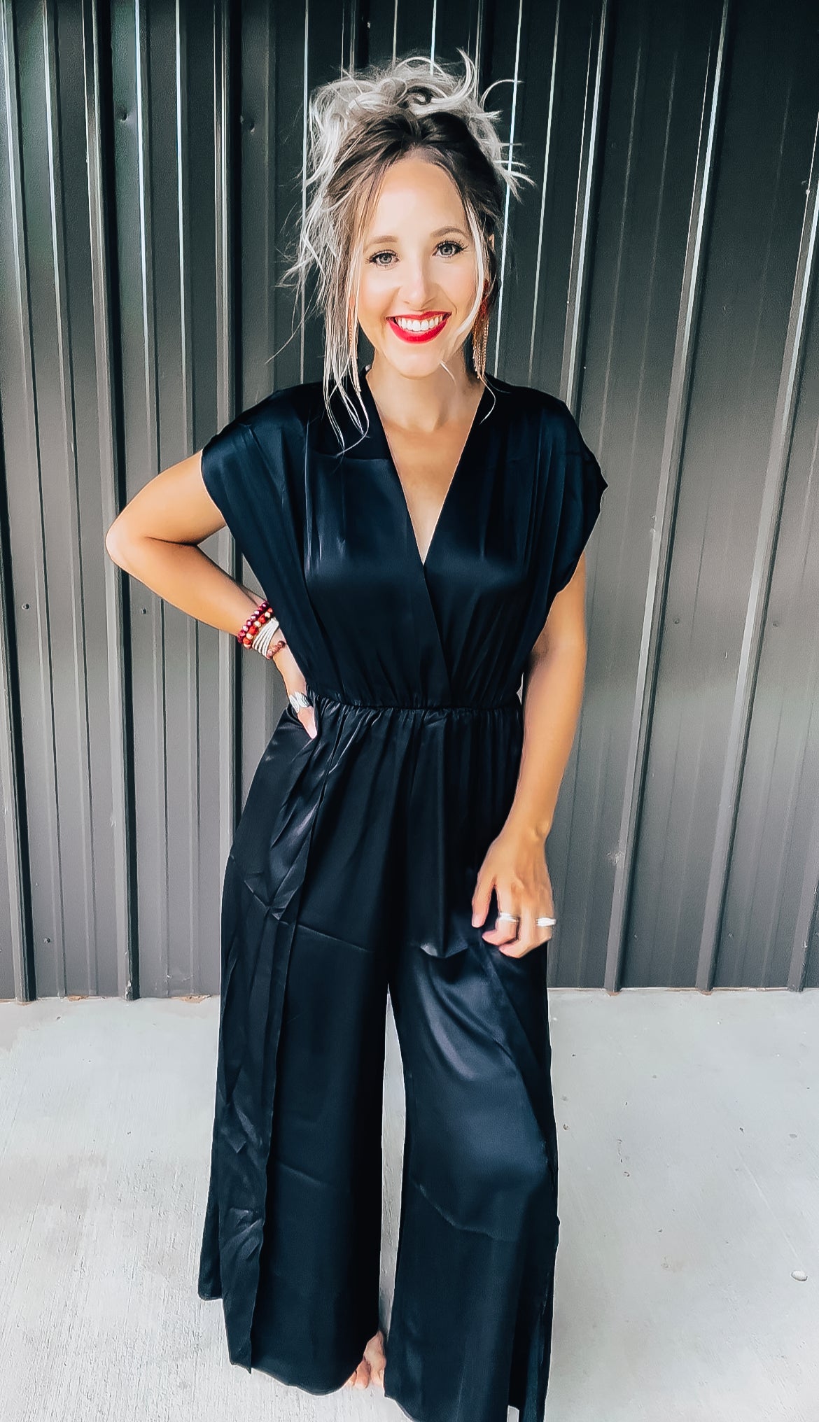Black Slit Jumpsuit - Image 8